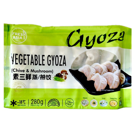 Freshasia Vegetable Gyoza (Steaming / Fry) Chives & Mushroom 280g - Asian Online Superstore UK
