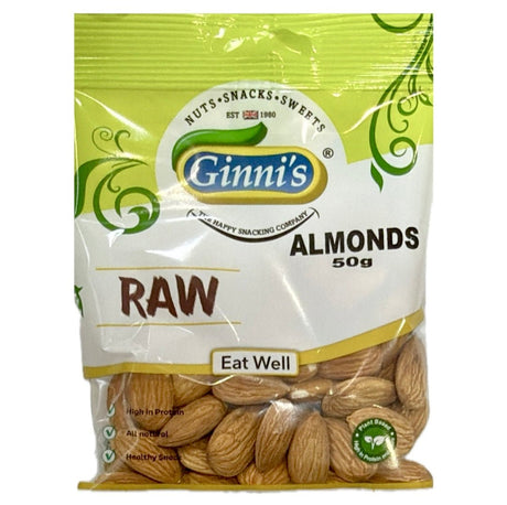 Ginni’s Almond Raw 50g - Asian Online Superstore UK