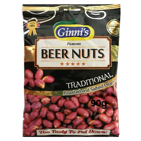 Ginni’s Beer Nuts Traditional Roasted & Salted Peanuts 90g - Asian Online Superstore UK