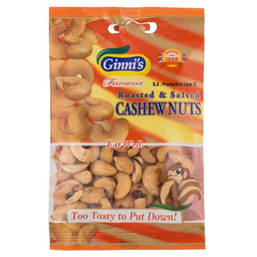 Ginni’s Roasted & Salted Cashew Nuts (RRP: 1.99) 110g | Asian Grocery UK