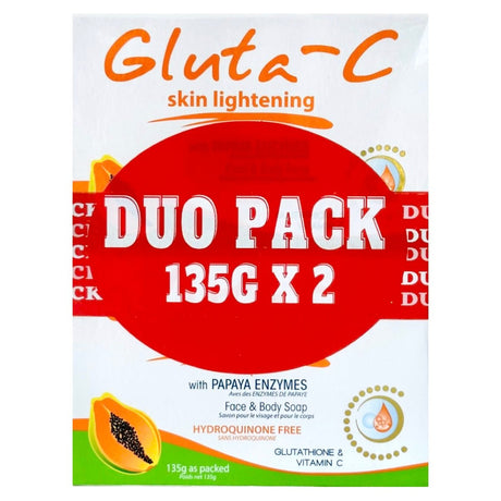Gluta - C Skin Lightening Face & Body Soap with Papaya Exfoliant (Duo Pack) 2x135g - Asian Online Superstore UK