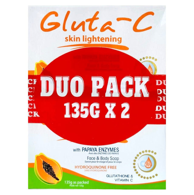Gluta - C Skin Lightening Face & Body Soap with Papaya Exfoliant (Duo Pack) 2x135g - Asian Online Superstore UK