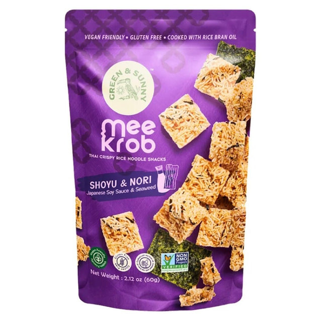 Green & Sunny Brand Mee Krob Thai Crispy Rice Noodle Snack Shoyu Nori Seaweed 60g - Asian Online Superstore UK