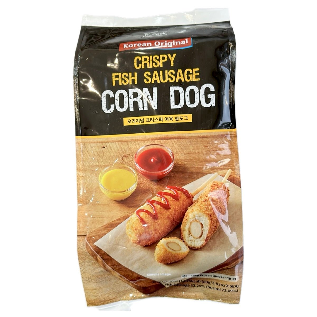 H’Cook Korean Original Crispy Fish Sausage Corn Dog (5x80g) 500g - Asian Online Superstore UK