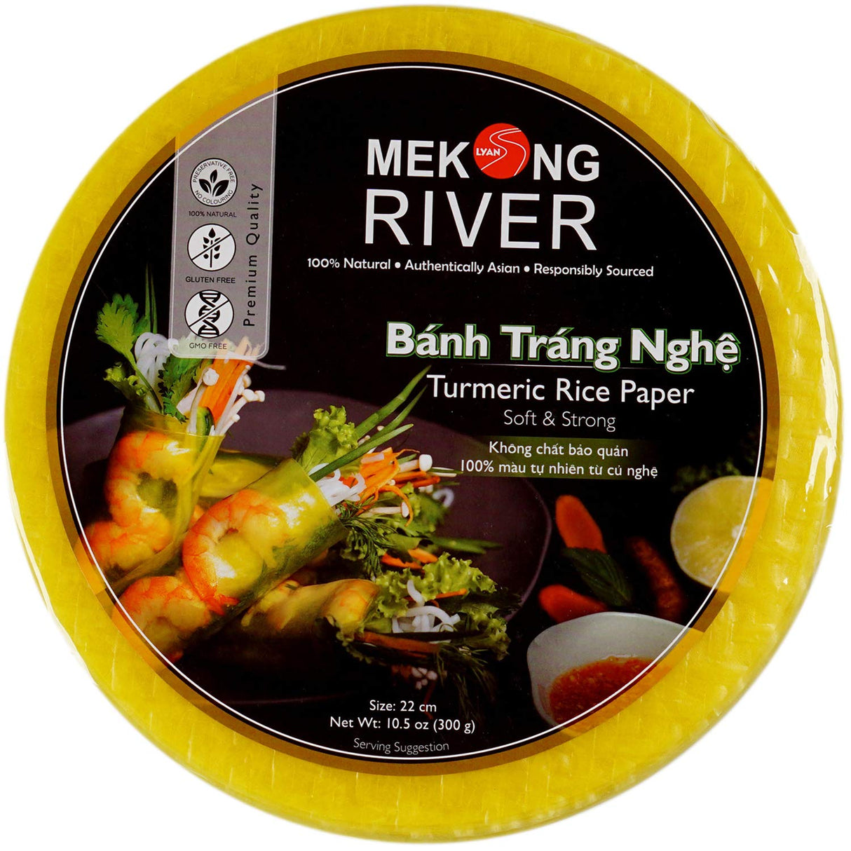 LY MR Lyan Mekong River Tumeric Rice Paper 22cm (Round) 300g