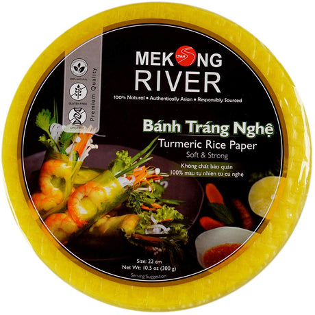 LY MR Lyan Mekong River Tumeric Rice Paper 22cm (Round) 300g