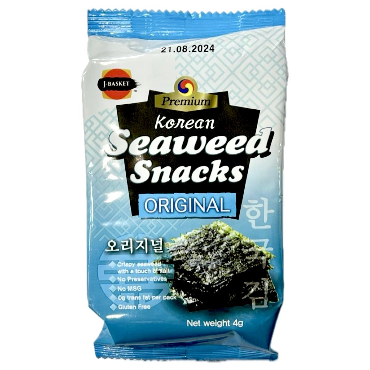 J - Basket Korean Seaweed Snacks Original Flavour 4g - Asian Online Superstore UK