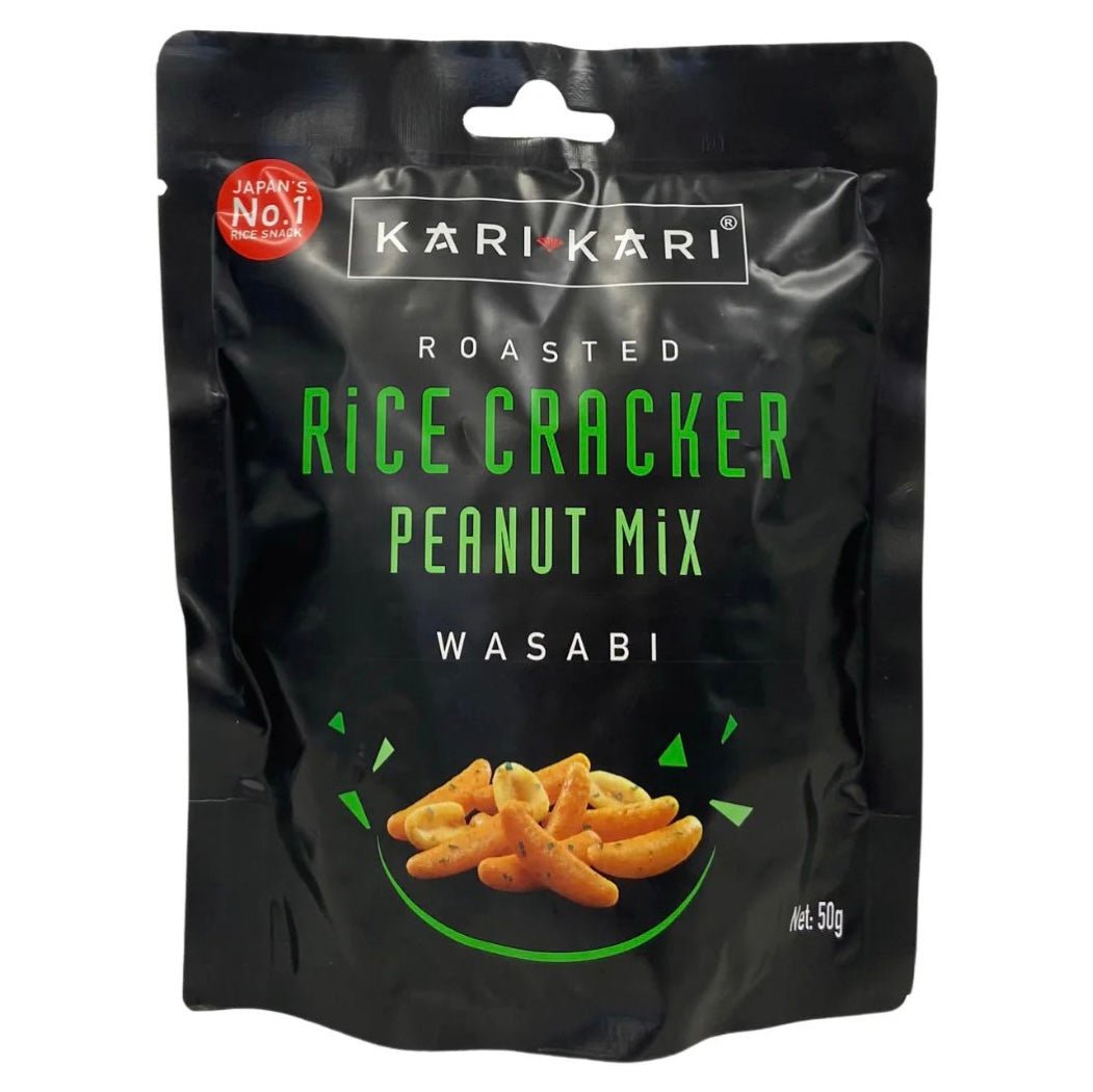 Kari kari Roasted Rice Cracker Peanut Mix Wasabi 50g - Asian Online Superstore UK