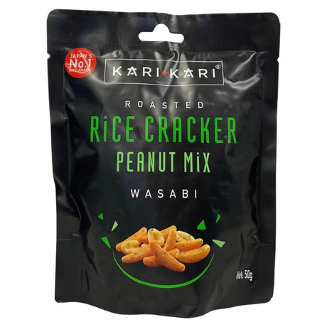 Kari kari Roasted Rice Cracker Peanut Mix Wasabi 50g - Asian Online Superstore UK