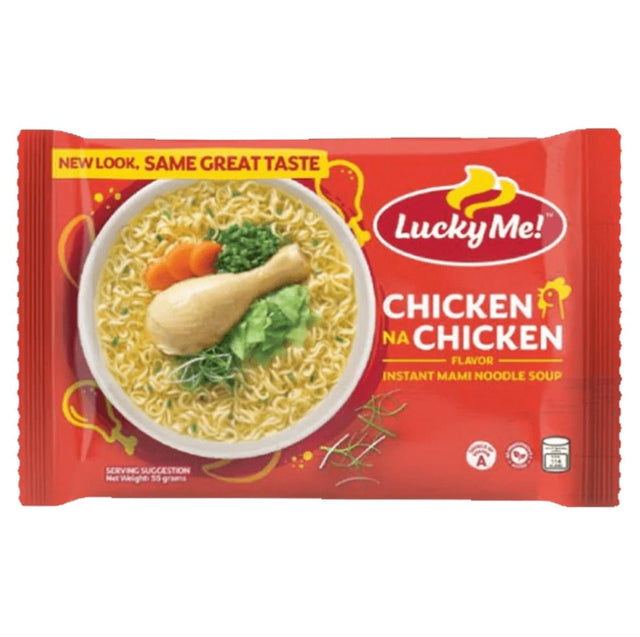 Lucky Me Chicken Mami with Garnish Instant Noodle (Chicken na Chicken) 55g - Asian Online Superstore UK