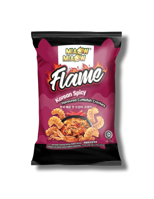 Miaow Miaow Flame Cuttlefish Cracker Korean Spicy 50g - Asian Online Superstore UK