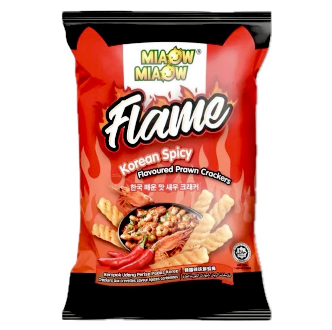 Miaow Miaow Flame Prawn Cracker Korean Spicy 50g - Asian Online Superstore UK