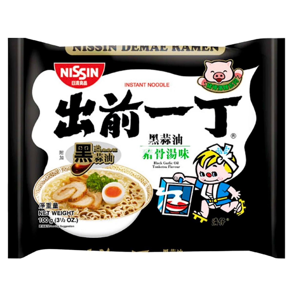 Nissin Demae Black Garlic Oil Tonkotsu 100g - Asian Online Superstore UK