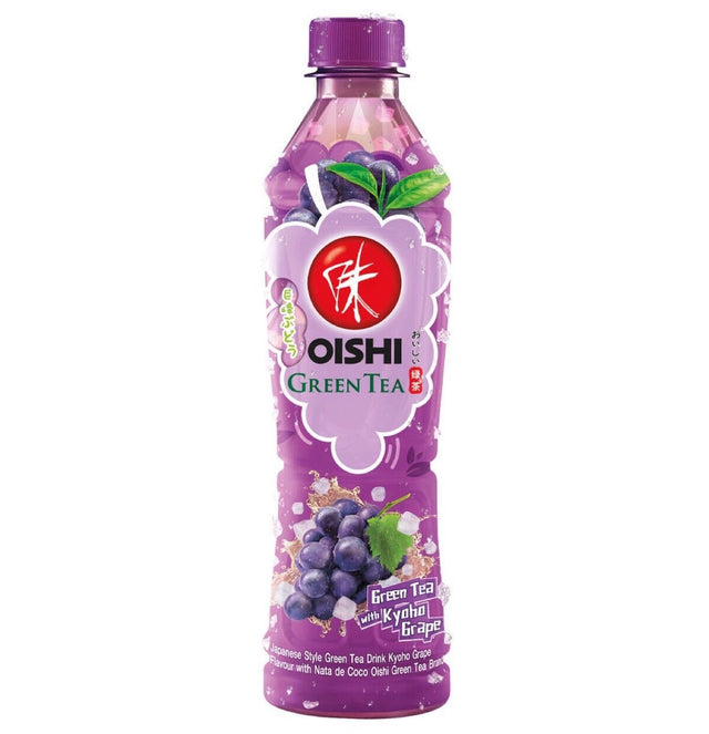 Oishi Green Tea Kyoho Grape Flavour with Nata De Coco 380ml - Asian Online Superstore UK