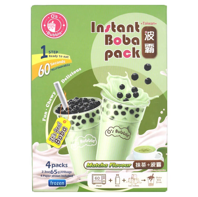 O’S Bubble Instant Boba Matcha Flavour (4Packs) 260g - Asian Online Superstore UK