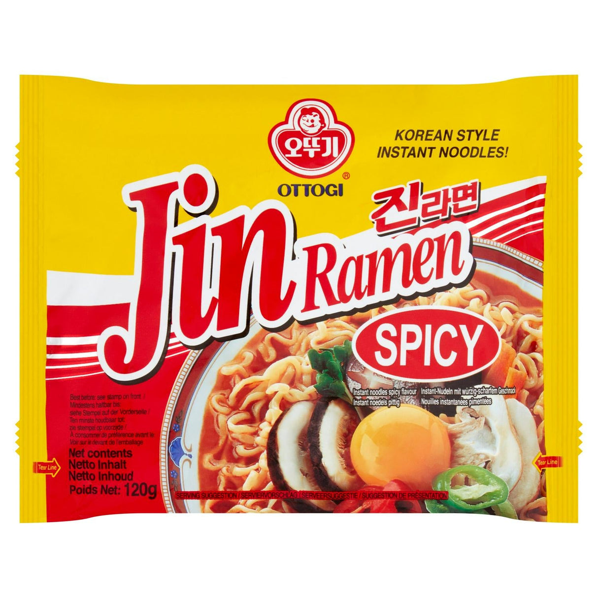 Ottogi Jin Ramen Spicy Noodle 120g - Asian Online Superstore UK