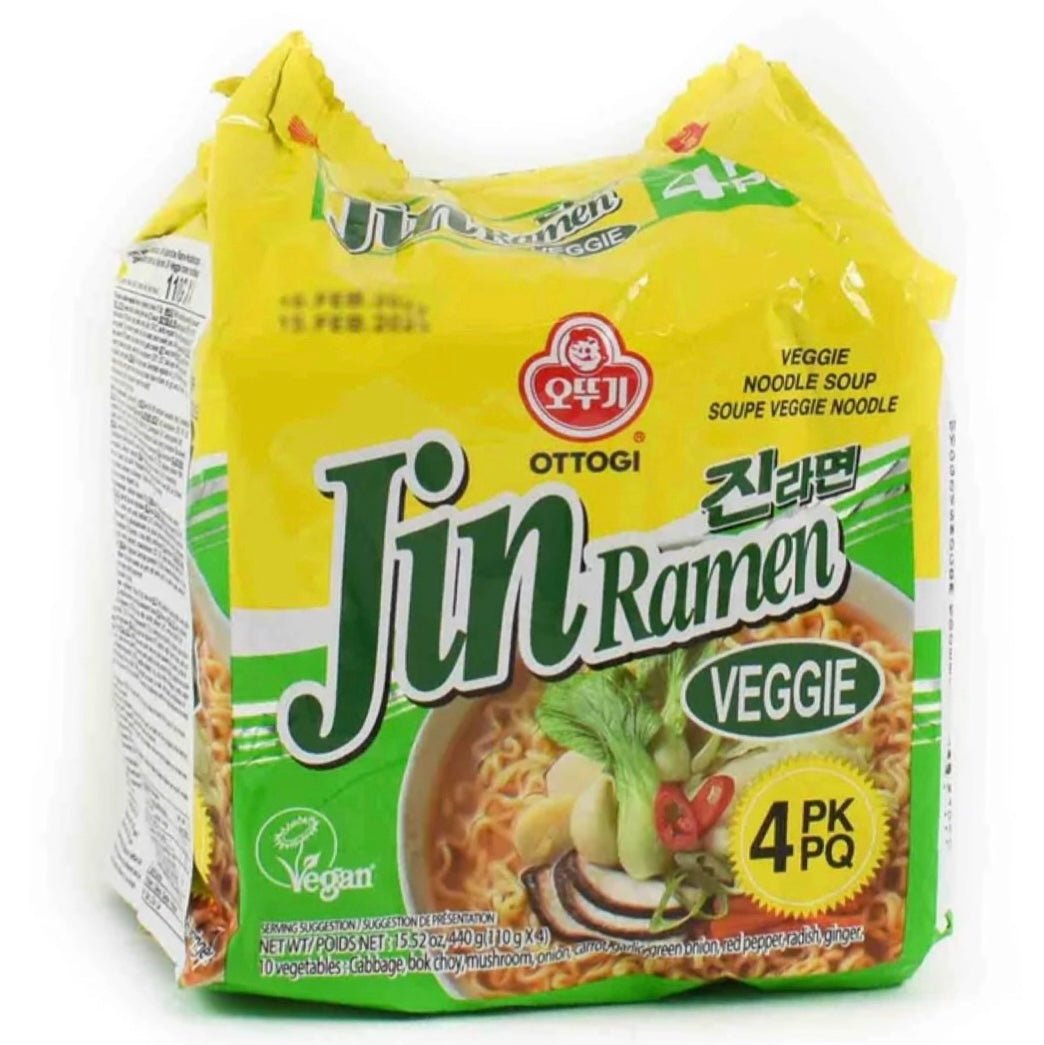Ottogi Jin Ramen Veggie Noodle (Multi Pack) 4x110g - Asian Online Superstore UK