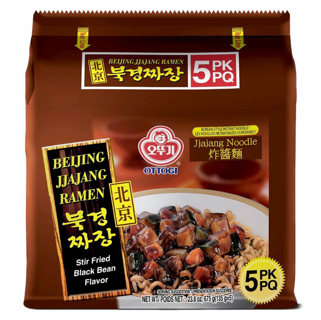 Ottogi Peking Jjajang Ramen / Noodle (Stir Fried Black Bean Flavour) 5x135g - Asian Online Superstore UK