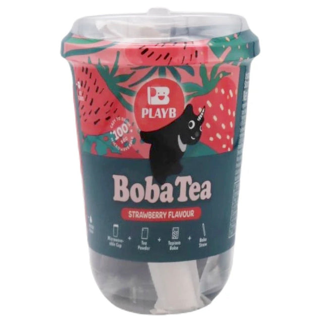 PlayB Boba Tea Cup Strawberry Flavor 85g - Asian Online Superstore UK