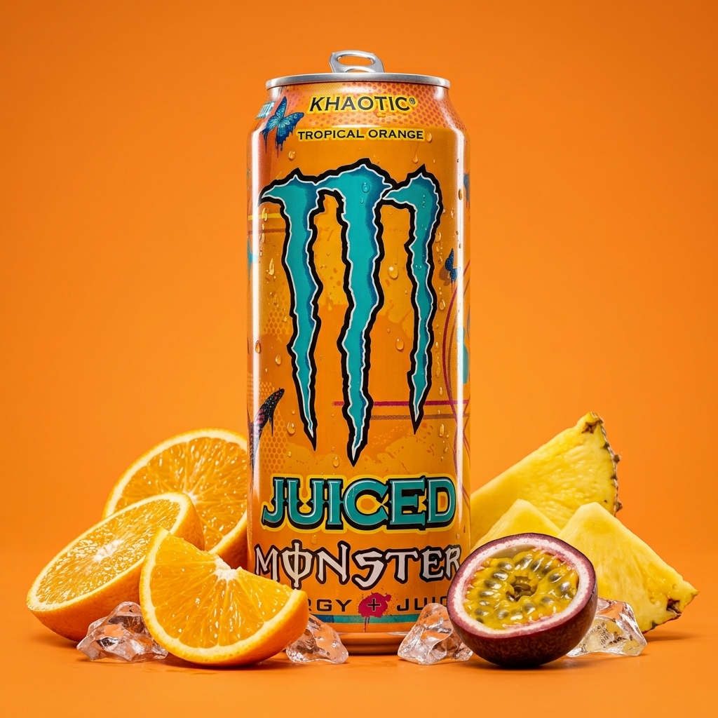 Monster Juiced Khaotic Tropical Orange Energy Drink 500ml | Asian Grocery UK