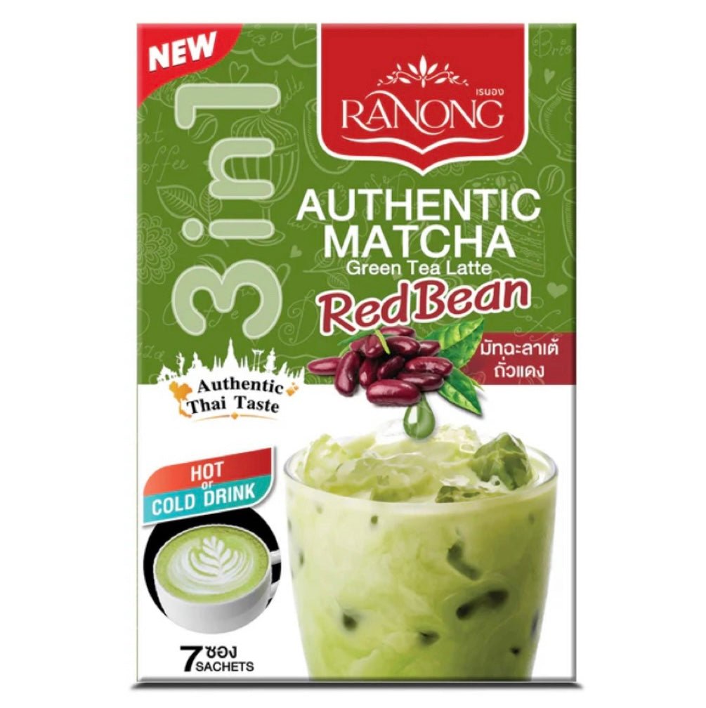 Ranong Tea Authentic Matcha Green Tea Latte Red Bean (7x23g Sachets) 175g - Asian Online Superstore UK