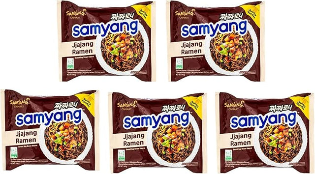 Samyang Jjajang Ramen (Sweet Soy Bean Sauce) Stir - Fried Ramen 140g (5 - pack) - Asian Online Superstore UK
