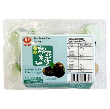 SD Shen Dan Shelled Century Egg (6x50g) 300g - Asian Online Superstore UK