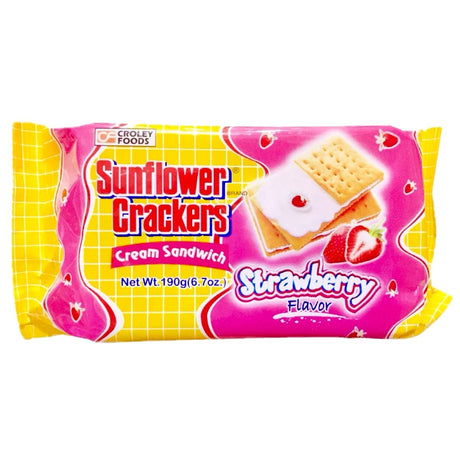 Sunflower Crackers Cream Sandwich Strawberry Flavour 190g - Asian Online Superstore UK