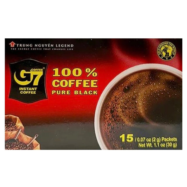 Trung Nguyen G7 Instant Coffee Pure Black (15Sachetsx2g) 30g - Asian Online Superstore UK