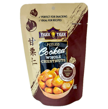 TT - Tiger Tiger Cooked Whole Chestnuts (Roasted) 100g - Asian Online Superstore UK