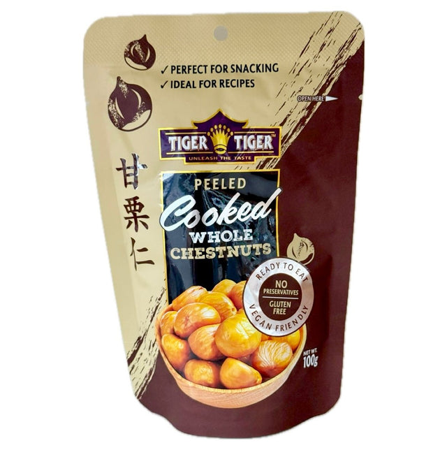 TT - Tiger Tiger Cooked Whole Chestnuts (Roasted) 100g - Asian Online Superstore UK