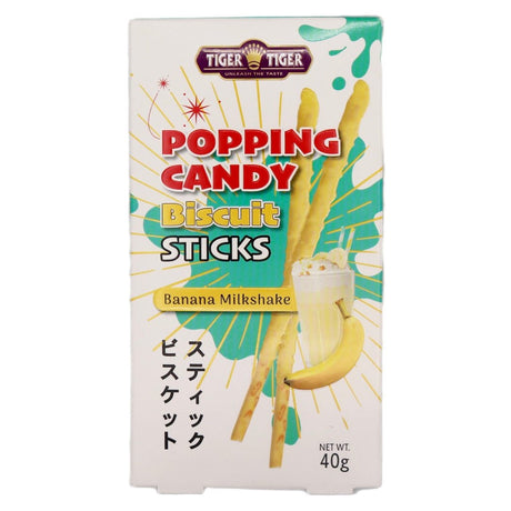 TT - Tiger Tiger Popping Candy Biscuits Sticks Banana Milkshake 40g - Asian Online Superstore UK