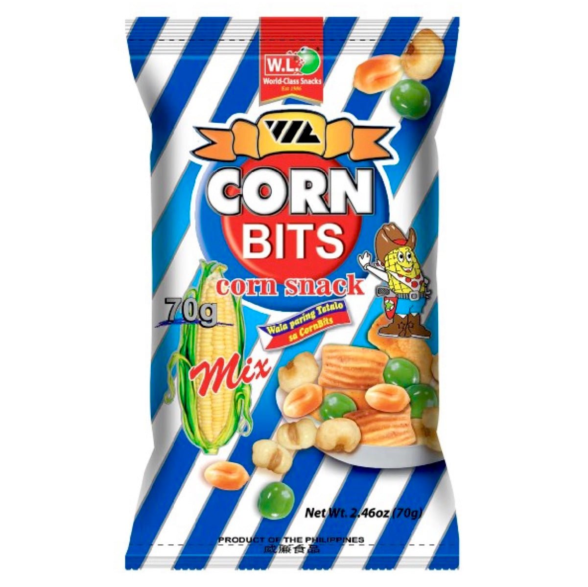 W.L. Corn Bits Corn Snack Mix Nuts 70g - Asian Online Superstore UK
