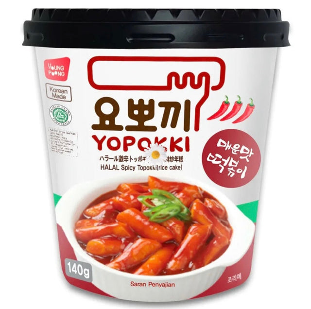 Youngpoong Halal Yopokki Cup Spicy Topokki (Rice Cake)140g - Asian Online Superstore UK