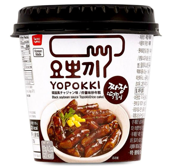Youngpoong Yopokki Cup Jjajang Topokki (U - Black Soybean Sauce Rice Cake)120g - Asian Online Superstore UK