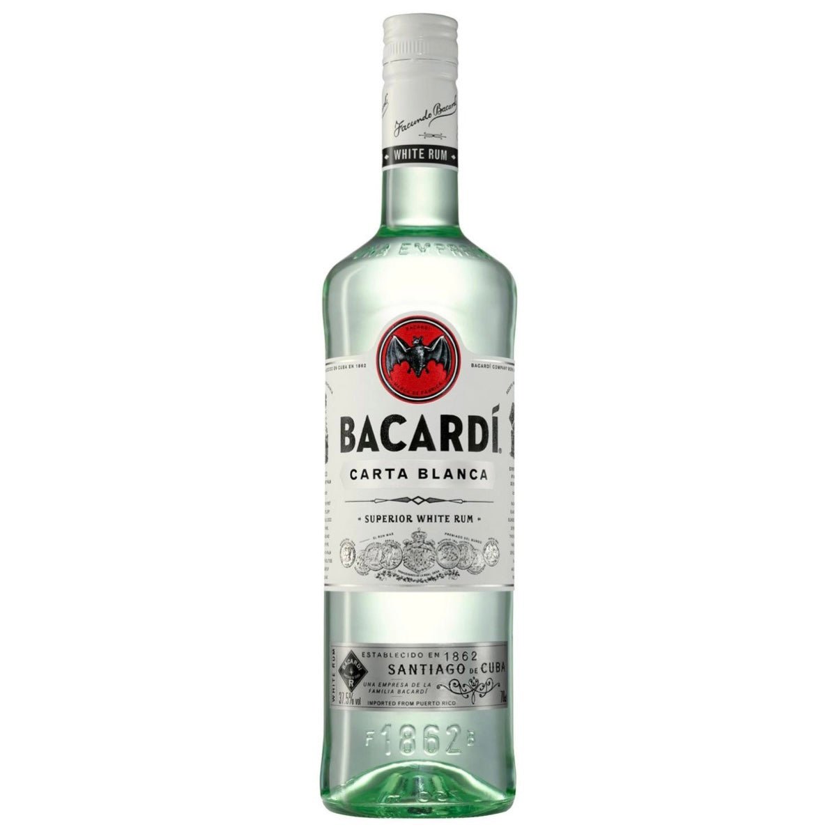 Bacardi Carta Blanca White Rum (37.5% vol.) 700ml - Asian Online Superstore UK