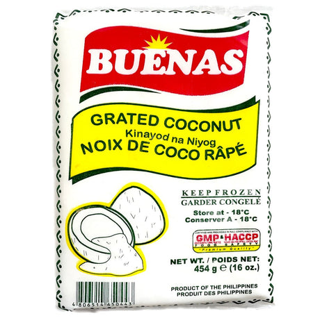 Buenas Grated Coconut (Kinayod na Niyog) 454g - Asian Online Superstore UK