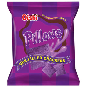 Oishi Pillows Ube (Taro) Filled Crackers 38g | Asian Grocery UK