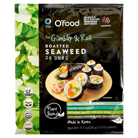 Chung Jung One (Daesang) O’Food Roasted Seaweed For Kimbap & Roll (10 Sheets) 20g - Asian Online Superstore UK