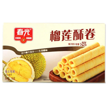 CT Chun Guang Durian Wafer Rolls 105g - Asian Online Superstore UK