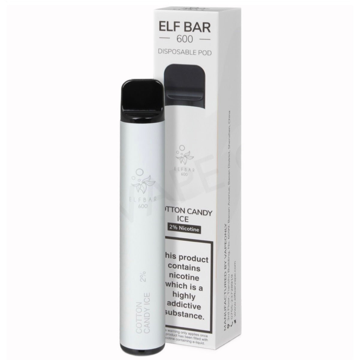 Elf Bar Cotton Candy Ice Disposable Pod Vape Device 1pc - Asian Online Superstore UK
