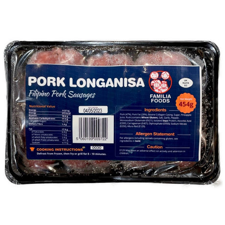 Familia Foods Pork Langonisa 454g - Asian Online Superstore UK