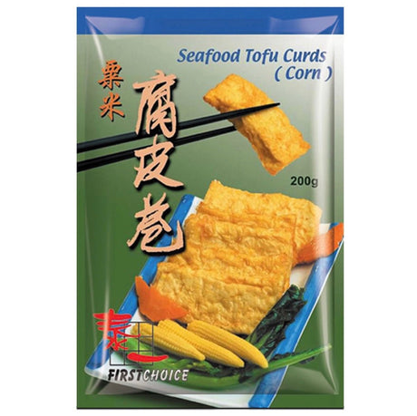 First Choice Sweetcorn Seafood Tofu (Bean) Curd Roll 200g - Asian Online Superstore UK