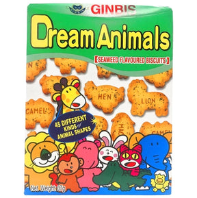 OD: Ginbis Dream Animals Seaweed Flavoured Biscuits 37g | Asian Grocery UK
