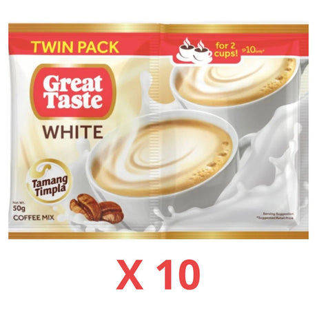 Great Taste Coffee White Creme Twin Pack (10x50g) 500g - Asian Online Superstore UK