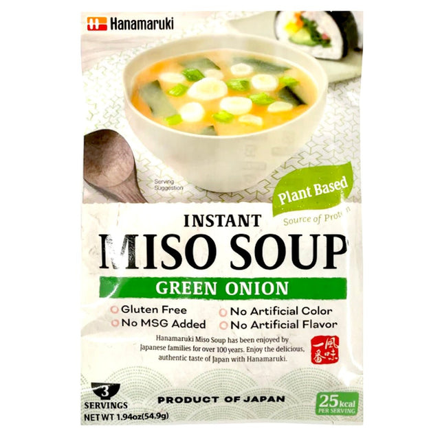 Hanamaruki Instant Miso Soup Green Onion - Naganegi (3pc) 54.9g - Asian Online Superstore UK