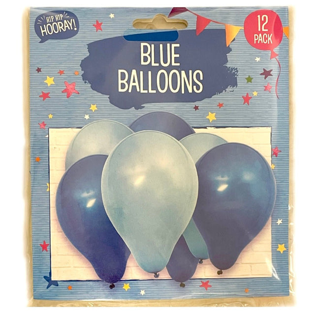 Hip Hip Hooray! Blue Balloons (12 Pack) - Asian Online Superstore UK