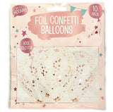 Hip Hip Hooray! Confetti Balloon - Rose Gold Foil (10 Pack) - Asian Online Superstore UK