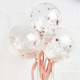 Hip Hip Hooray! Confetti Balloon - Rose Gold Foil (10 Pack) - Asian Online Superstore UK