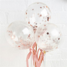 Hip Hip Hooray! Confetti Balloon - Rose Gold Foil (10 Pack) | Asian Grocery UK